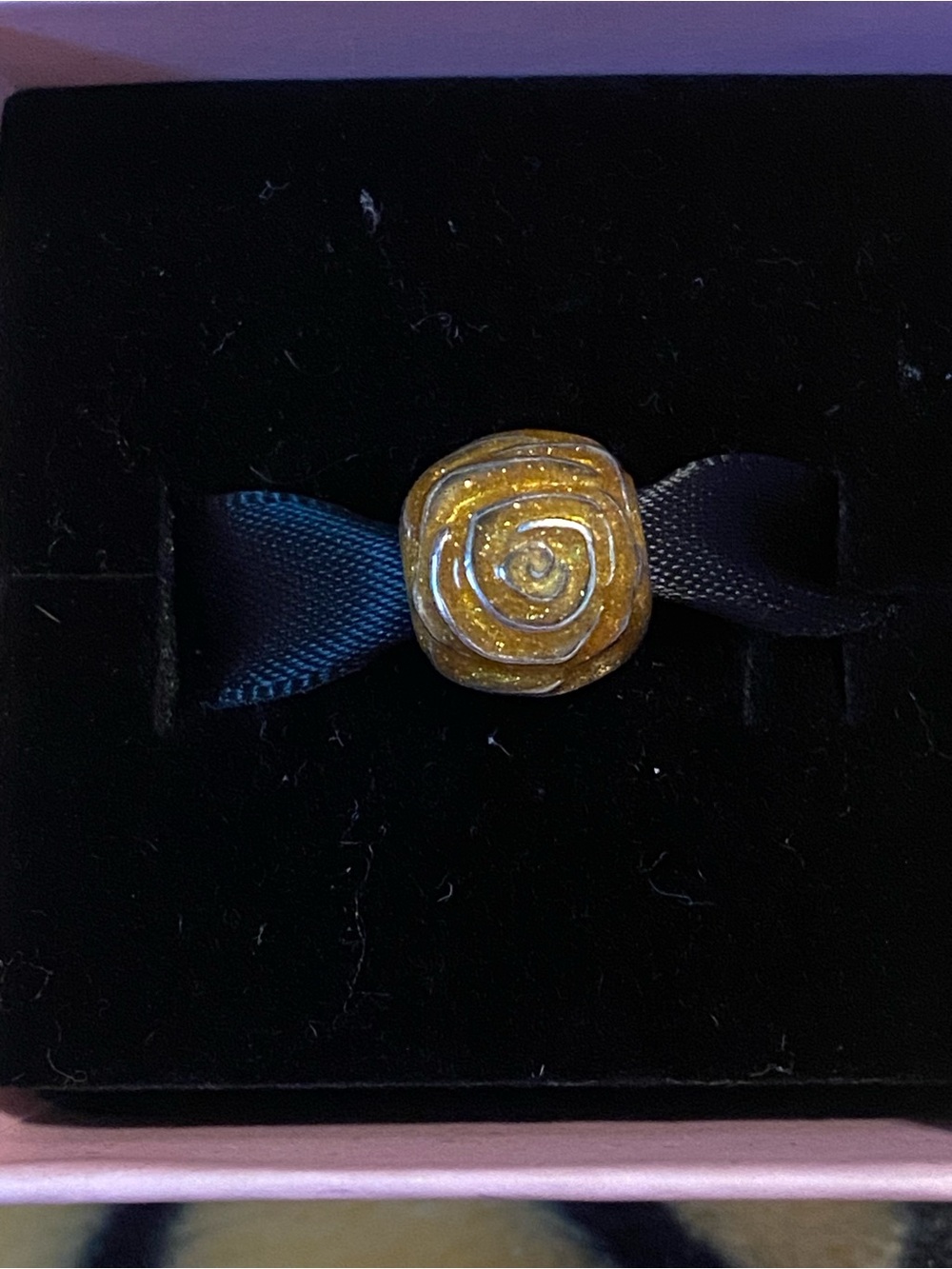 silver with yellow enamel pandora charm - Picture 5 of 5
